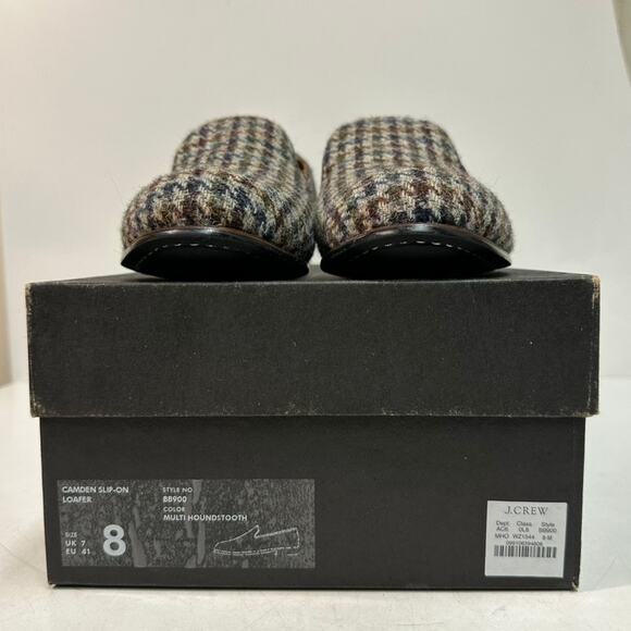 NIB J. Crew Camden Slip-On Loafer Harris Tweed Houndstooth Wool Multicolor 8 - Picture 8 of 9